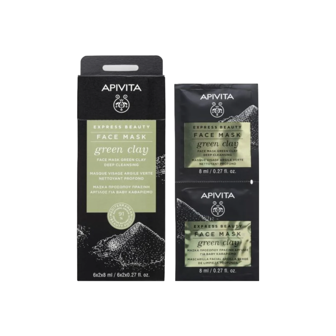 Apivita Face Mask Green Clay για Βαθύ Καθαρισμό