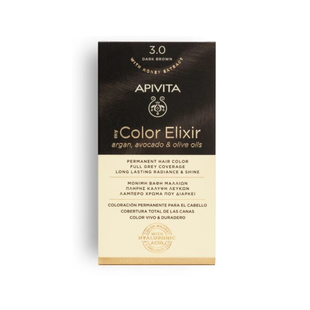 Apivita Hair Color Kit Καστανό Σκούρο 3.0