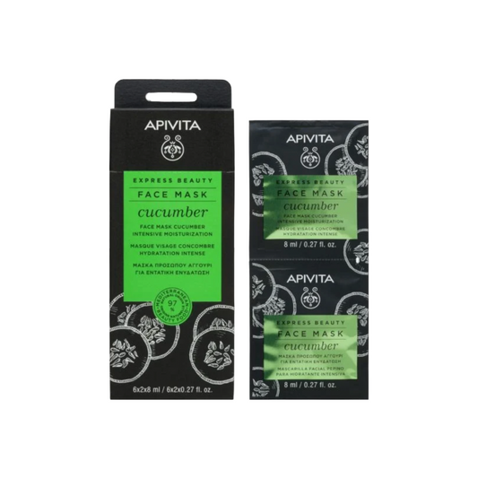Apivita Face Mask Cucumber για Εντατική Ενυδάτωση, 2 x 8ml