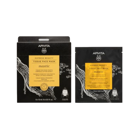 Apivita Tissue Face Mask Mastic για Σύσφιξη & Αίσθηση Lifting, 15ml